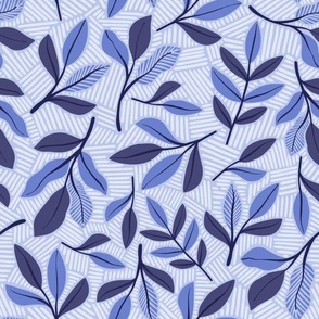 Lined Leaves - light blue