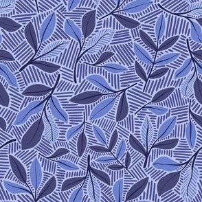 Lined Leaves - Blue