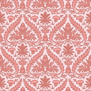 large scale // Memories of William Morris Pink Peach damask fabrics Dandelion 