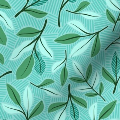 Lined Leaves - Green