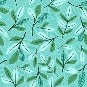 Lined Leaves - Green