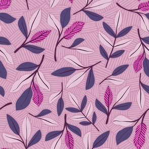 Lined Leaves - pink