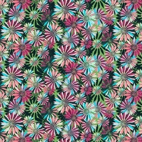 Academic Quill Spiral Rainbow Floral _   Medium 6.3 x 2.3 in