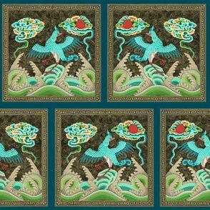 1888 Vintage Chinese Bird Design by Racinet - Original Colors