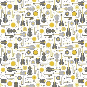 (Small) Jazz musical instruments yellow grey