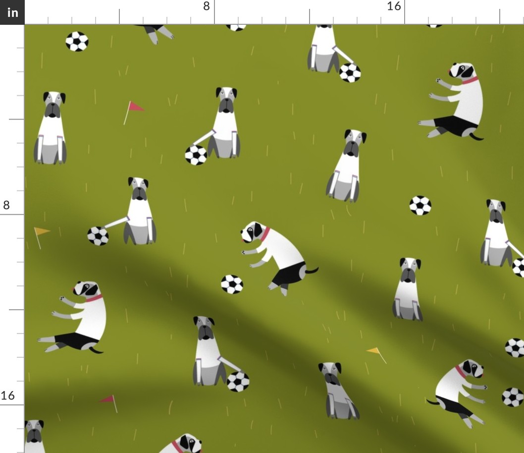 (L) Dog soccer game green