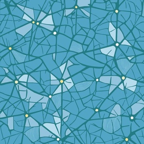 neural network cerulean blue | large
