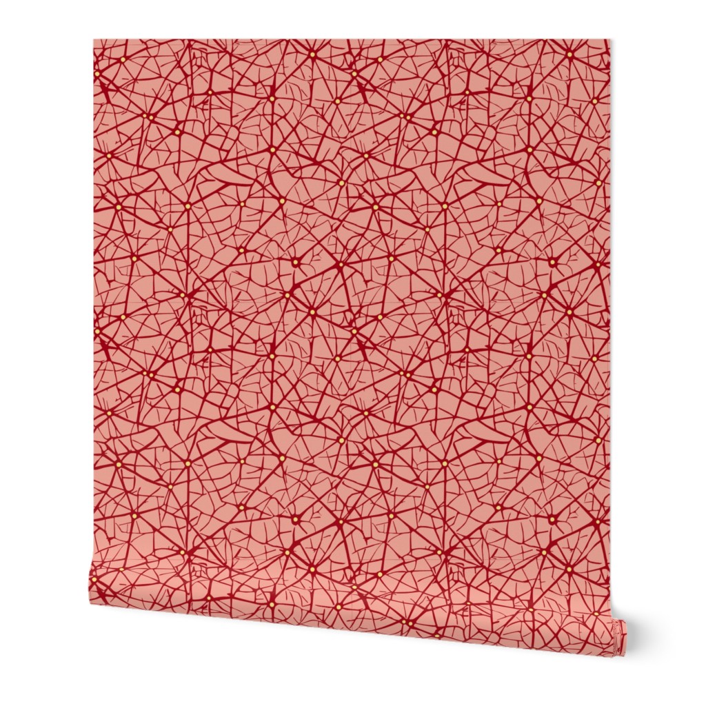 neural network tangerine and red | large