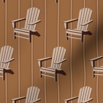 Adirondack Chair Stripe | Earth Tones | Large Scale | Coastal Camp Decor