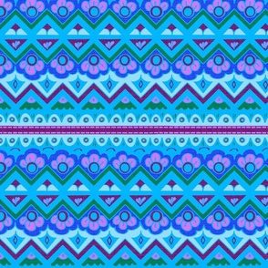 Bold Purple Pink and Teal Blue Textured Funky Geometric
