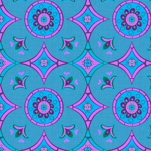 Purple and Teal Blue Textured Mandala tile
