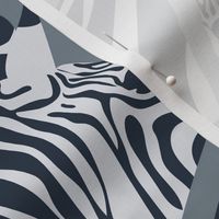 Large jumbo scale // Exotic zebra stripes // animal print in gray tones licorice slate and light greys