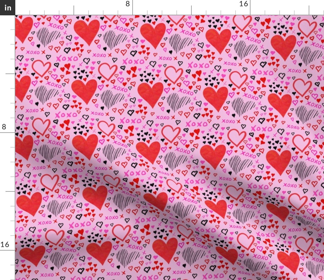 Hearts, XOXO Pink Pattern 01 
