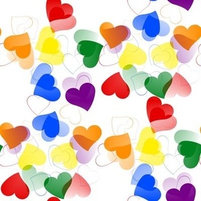 1A. PRIDE RAINBOW HEARTS LG on WHITE