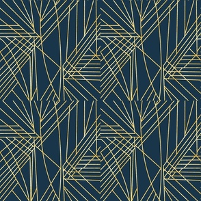 Golden lines on navy blue 