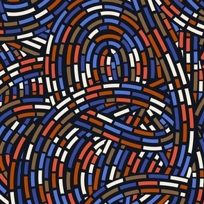 Abstract Micro Mosaic - Red and Blue
