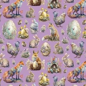 Small Scale Easter Animals Lilac