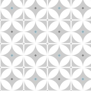 Grey geometrical tiles - fabric