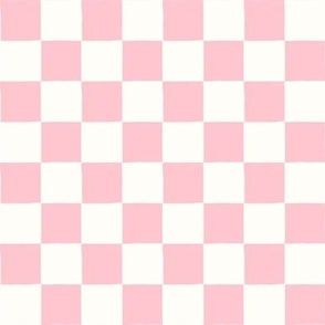 White and Pink Check