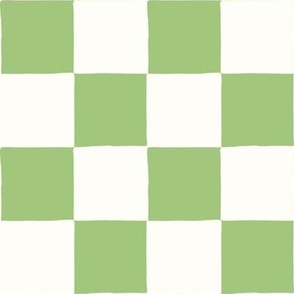 Green and White Spring Check