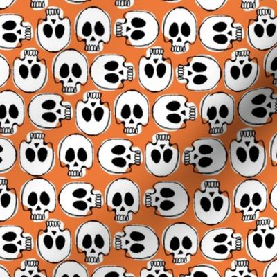 halloween skulls orange - small scale 6"
