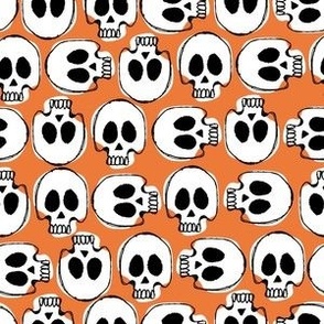 halloween skulls orange - small scale 6"
