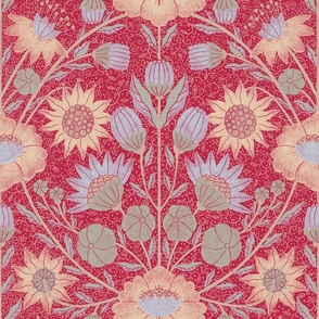 Eclectic Floral Pattern in viva megenta 