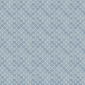Japanese Fish Scales - Blue and Ivory / Small