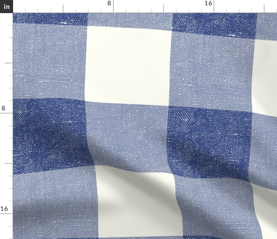 Big Gingham in Cobalt Blue - 24 inch repeat