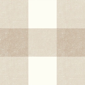 Big Gingham in Neutral Beige - 24 inch repeat