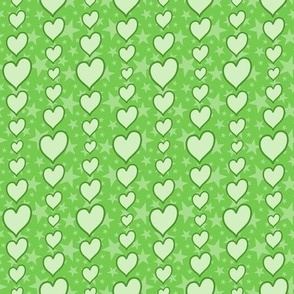 Hearts & Stars - SMALL (Quilting & Crafting) -Mono Lime Green