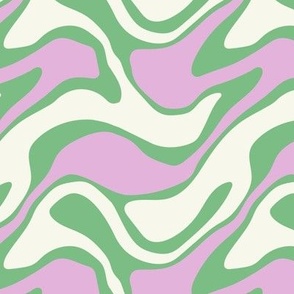 Wavy Groovy Swirl Green and Purple