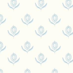 Primitive Floral in Sky Blue - 3 inch repeat