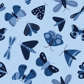 moths and butterflies - blue - shw1006 b