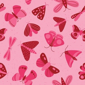 moths and butterflies - pink - shw1006 g