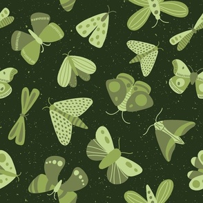 moths and butterflies - dark avodaco green - SHW1006 L