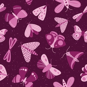 moths and butterflies - dark magenta - SHW1006 N