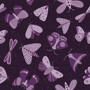 moths and butterflies - dark purple - shw1006 r