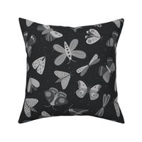 moths and butterflies - dark gray - SHW1006 T