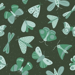 moths and butterflies - dark green - SHW1006 V