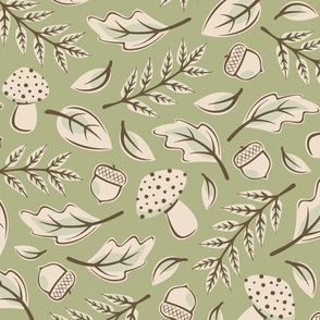 Forest Flora | Mint Green | Large Scale | Nature
