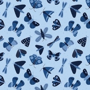 moths and butterflies - blue - small scale - shw1006 bb