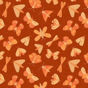 Moths and Butterflies - dark orange - small scale - SHW1006 OO