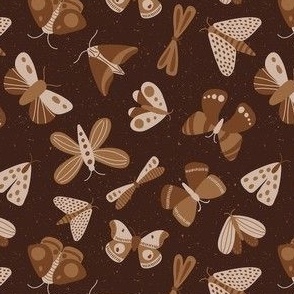 moths and butterflies - dark brown - small scale - shw1006 qq