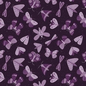 moths and butterflies - dark purple - small scale - shw1006 rr
