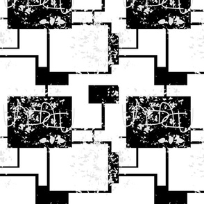 Subway Black and White Geometric Rectangles 