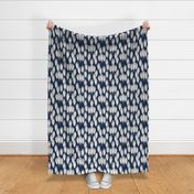 medium - black and white owls on dark blue