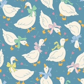 80's Country Geese in Dusty Blue