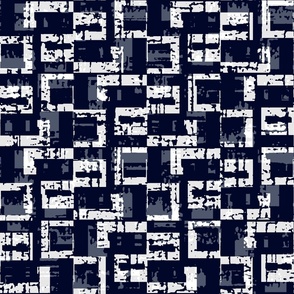 Indigo Blue Bold Textured Squares