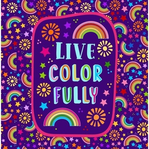 14x18 Panel Live Color Fully Rainbows Stars and Sunshine for DIY Garden Flag Small Hand Towel or Wall Hanging